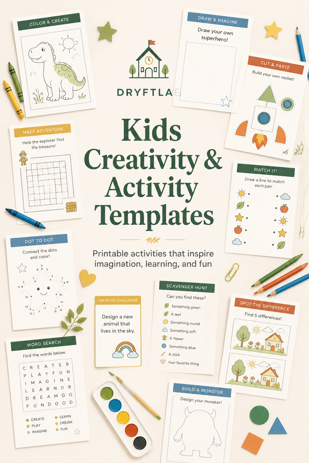 Kids Creativity & Activity Templates