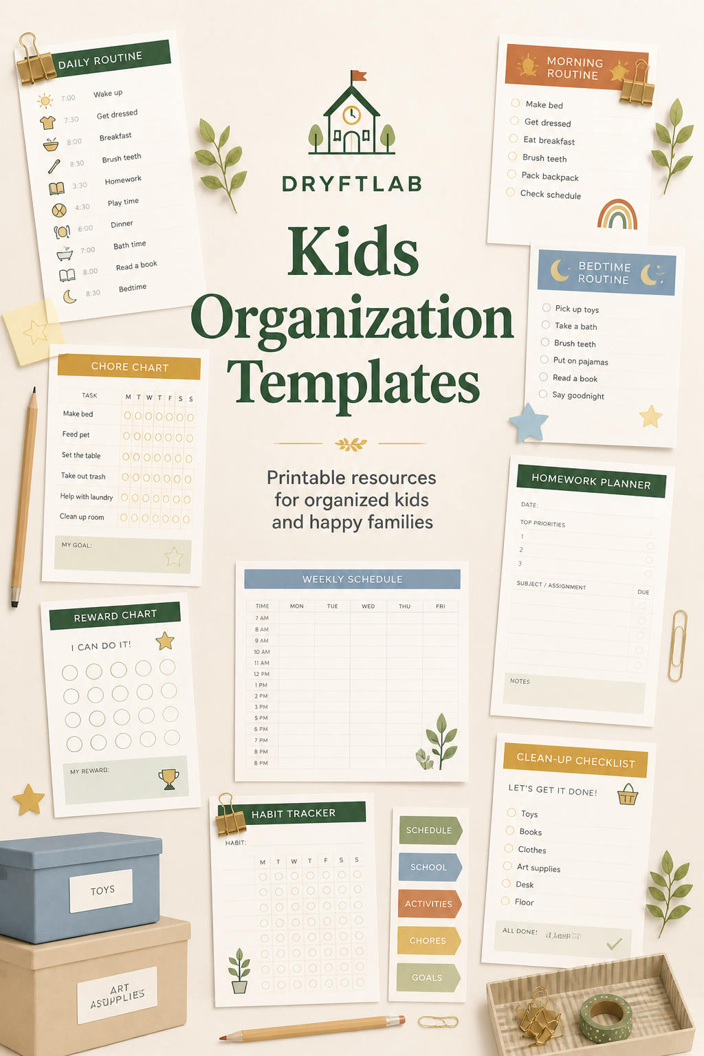 Kids Organization Templates