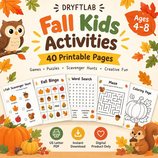 Fall Preschool Kindergarten Activity Packet, Fall Kids Activity, Homeschool Printable, Preschool Fall Worksheets, Autumn Activity Workbook