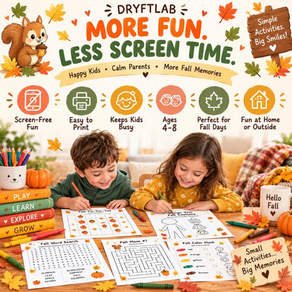 Fall Preschool Kindergarten Activity Packet, Fall Kids Activity, Homeschool Printable, Preschool Fall Worksheets, Autumn Activity Workbook